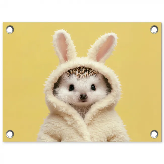 Egel - Paashaas - Kostuum tuinposter los doek klein -3d