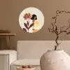 Vrouw - Minimalistisch - Bloem Wandcirkel behangsticker klein -sfeer1