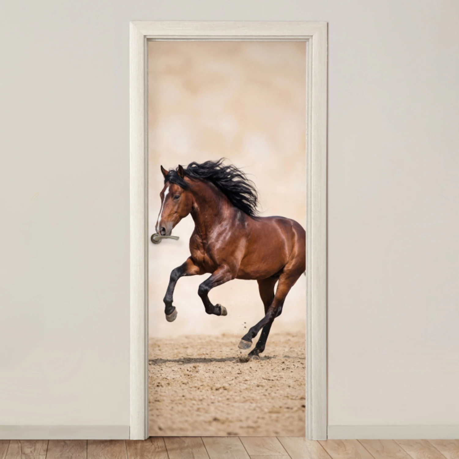 Paard - Galop - Energie deurposter klein -3d_beige