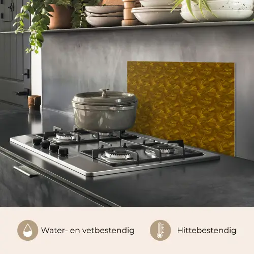 Goud - Vogels - Patroon keuken achterwand spatscherm klein 900 -usp_NL