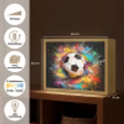 Voetbal - Verf - Kleuren - Zwart - Wit Light Box met batterij (Wandlamp) middel -USP_websiteoverzichtNL