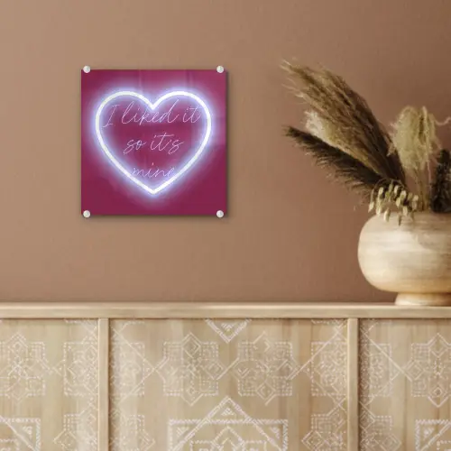 I liked it so it's mine - Neon hart - Roze plexiglas 5mm klein -sfeer5
