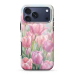 Tulpen - Veld - Lente - Roze Toughcase MagSafe Apple iPhone 17 Pro Max klein -3d