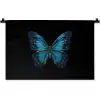 Vlinder - Blauw - Contrast Wandkleed katoen klein -zz3d