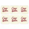 Ciao bella - Rood - Wit - Minimalistisch onderzetter kurk middel -3d