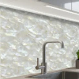 Parelmoerglans - Wit - Schelp keuken achterwand 2 middel 865 -zzzz3d_schuin