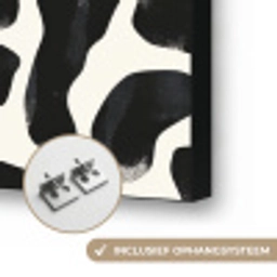 Dierenpatroon - Vlekken - Zwart - Wit Textielframe zwart klein 947 -USP_ophangsysteemNL