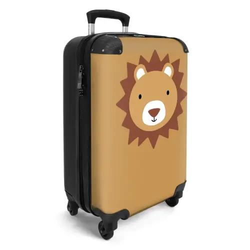Dierenportret - Leeuw - Bruin NBS - Handbagage koffer - Unisex middel -productfoto_3d