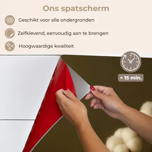 Takken - Katoen - Wit - Bollen keuken achterwand spatscherm klein -spatscherm_NL