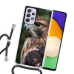 Buizerd - Roofvogel - Natuur - Bruin Hoesje Samsung Galaxy A52 5G met koord klein -sfeer1