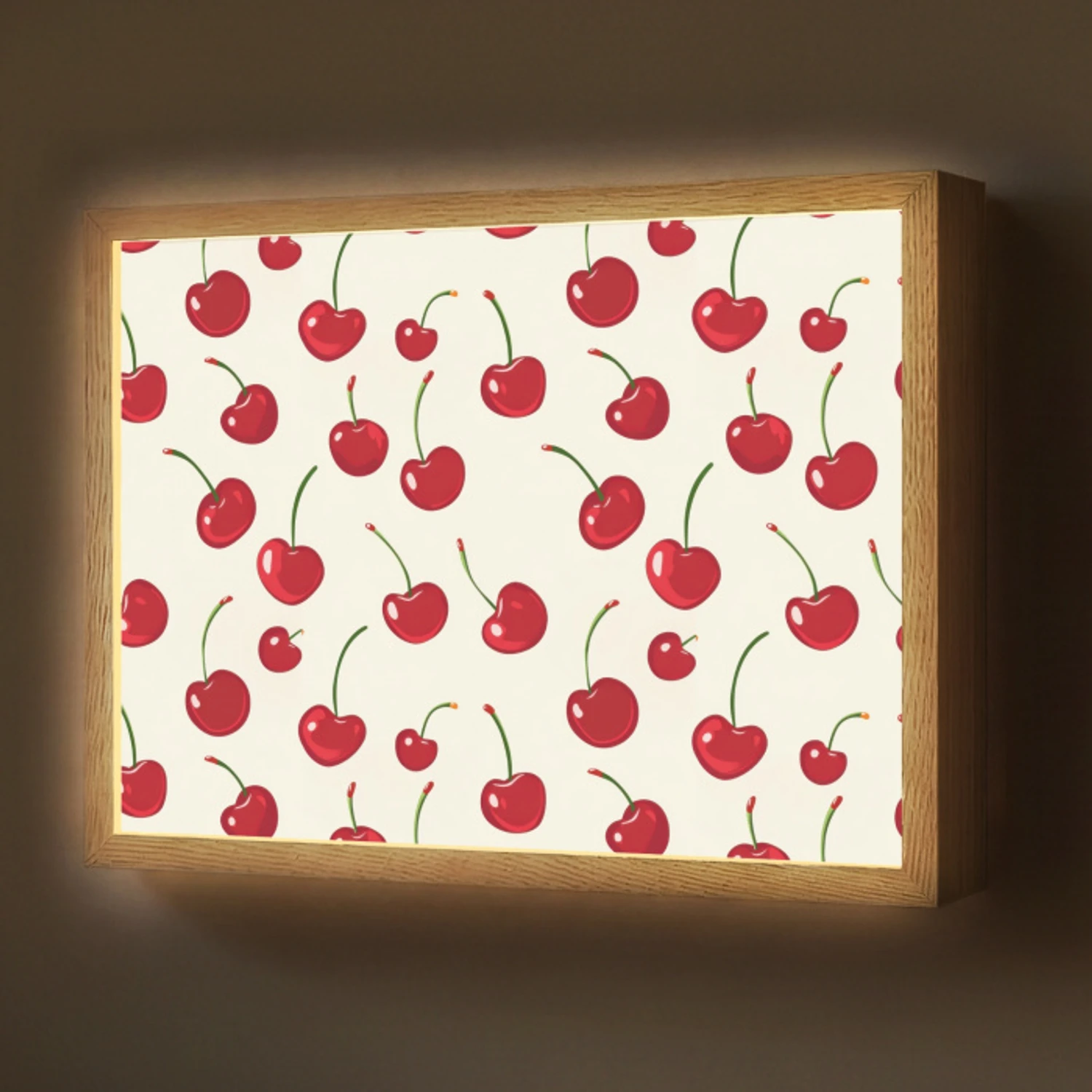 Kersen - Minimalistisch - Rood Light Box met batterij (Wandlamp) middel 907 -z3d_website