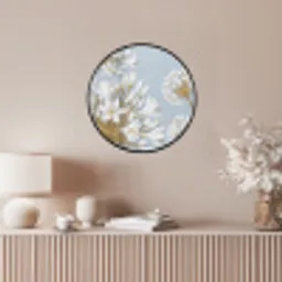 Illustratie - Bloemen - Blauw Fotolijst rond zonder passe partout klein -sfeer3