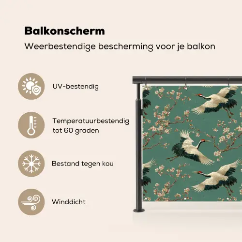 Kersenbloesem - Kraamvogels - Groen Balkonbeschermer Duitsland klein 596 -specs_NL