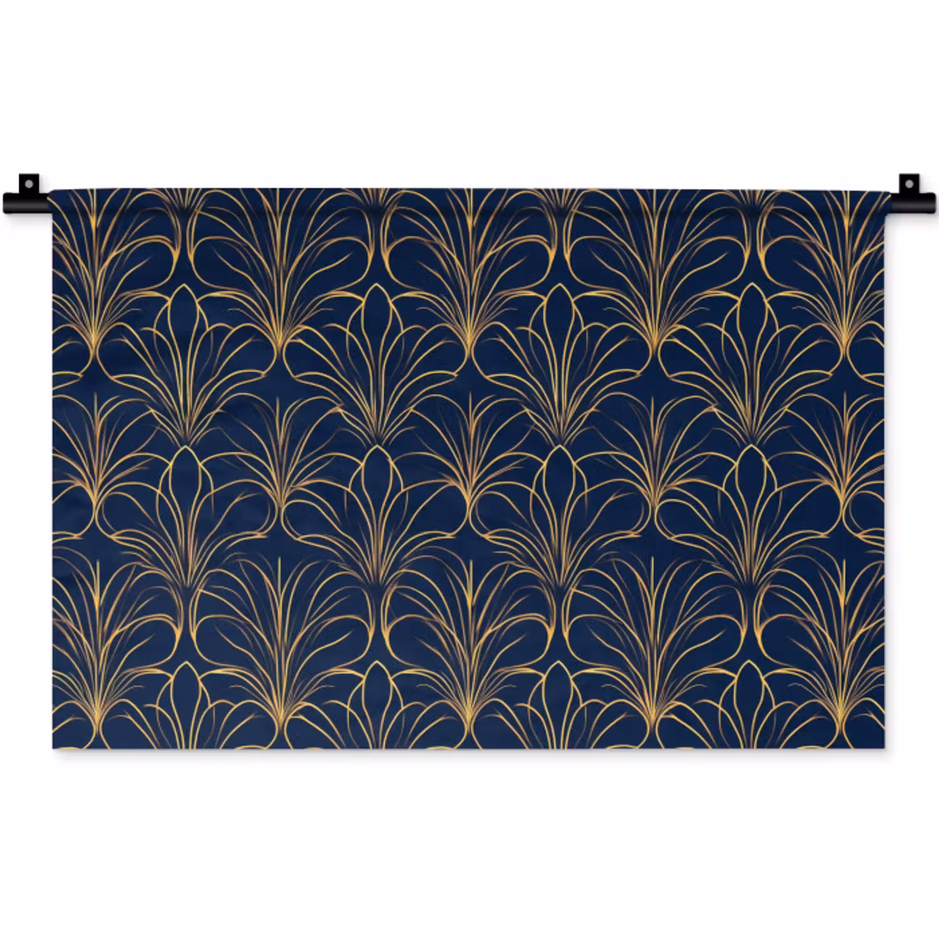 Deco - Waaier - Blauw Wandkleed katoen klein 269 -zz3d