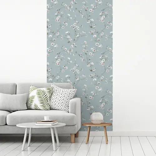 Klassiek - Bloemen - Blauw fotobehang vinyl groot 64 -woonkamer