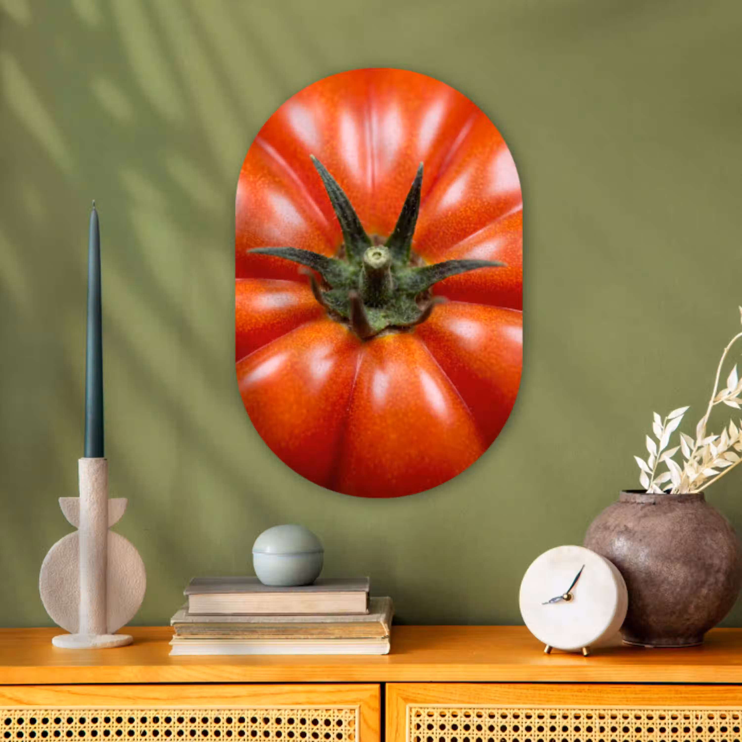 Eten - Tomaat - Rood Wandcirkel Ovaal Forex klein -sfeer2