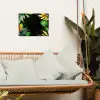 Bladeren - Groen - Geel - Verf - Jungle tuinposter los doek klein -sfeer7