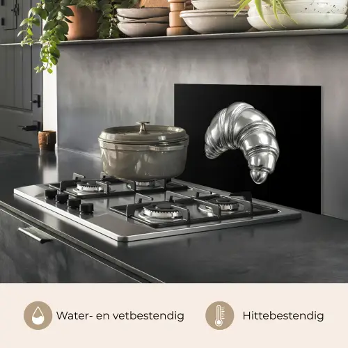 Croissant - Metaal - Zilver keuken achterwand spatscherm klein -usp_NL