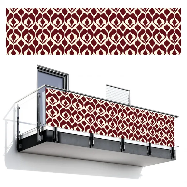 Balkonsichtschutz - Rot - Tropfenmuster - Grafik