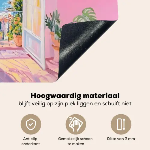 Roze - Buiten - Verf Inductie beschemer met haakjes klein -ky-onderkant-nl
