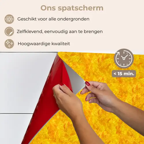 Vloeiend - Olie - Verf  - Geel keuken achterwand spatscherm klein 900 -spatscherm_NL