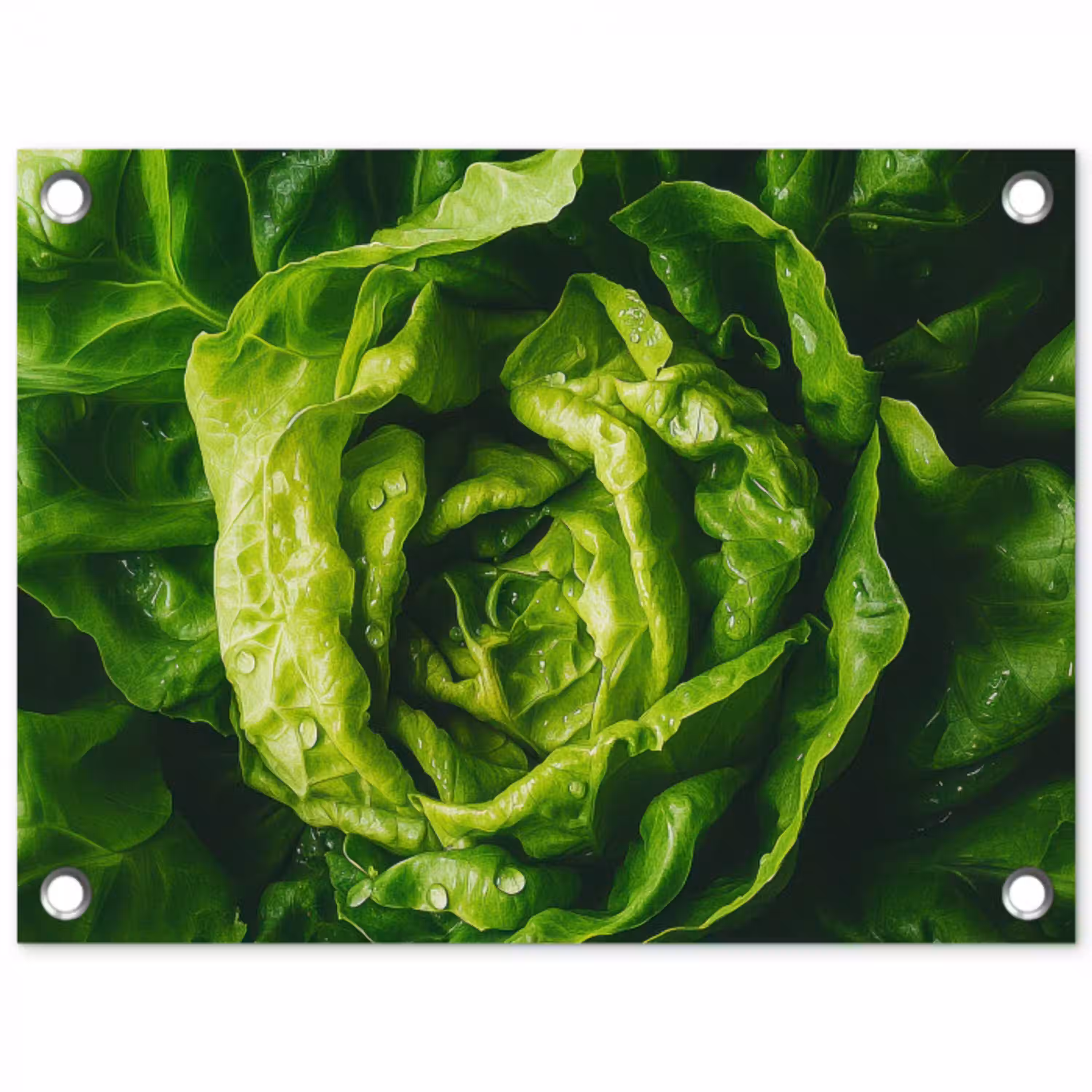 Groente - Sla - Groen tuinposter los doek klein -3d