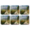 Mensen - Wandelen - Zandpad - Velden onderzetter kurk middel -3d