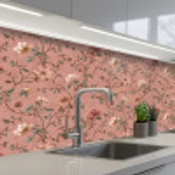Botanisch - Bloemen - Roze keuken achterwand 2 middel 871 -3d_schuin