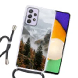 Bergen - Vallei - Mist - Herfst - Natuur Hoesje Samsung Galaxy A52 5G met koord klein -sfeer1