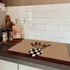 Minimalistisch - Vaas - Bloemen - Bruin Inductie beschermer vinyl 3mm klein -sfeer3
