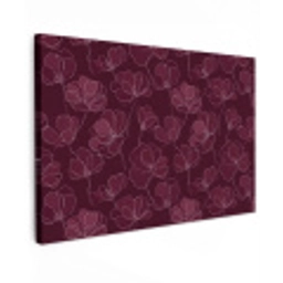 Bloemen - Patroon - Bordeauxrood Tuinposter op houten frame 2 cm dik klein 845 -3d