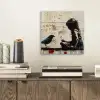 Street art - Meisje - Vogel - Graffiti - Banksy aluminium wit klein -sfeer1