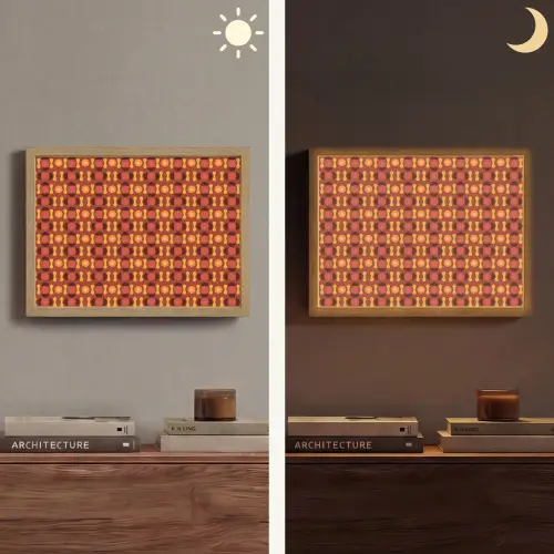Retro - Disco - Hippie Light Box met batterij (Wandlamp) middel 907 -sfeer3