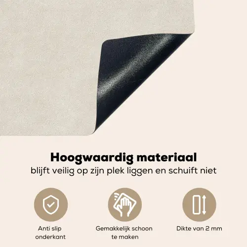 Zandkleurig - Modern - Egaal Inductie beschemer met haakjes klein 777 -ky-onderkant-nl