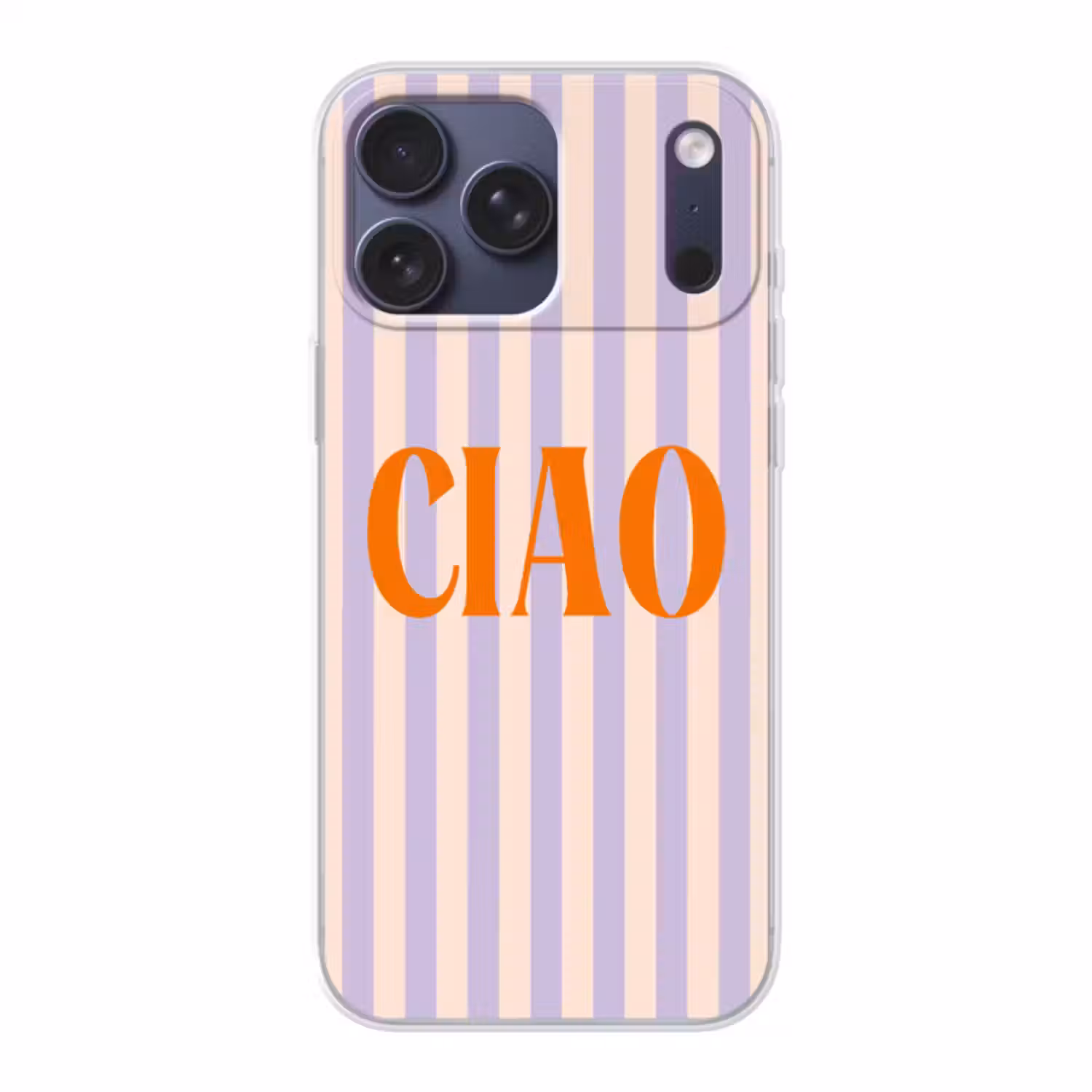 Telefoonhoesje Softcase - Ciao - Quote - Pastel - Strepen