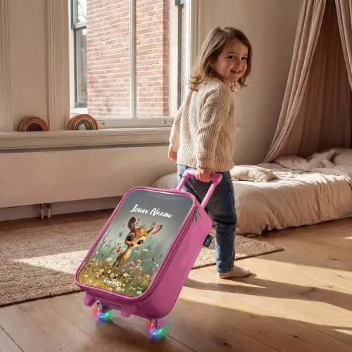 Valerie veldhertje Kinderkoffer - Roze klein -sfeer1