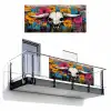 Schedel - Bloemen - Graffiti Balkonbeschermer Duitsland klein -3d