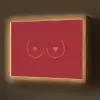 Minimalistisch - Lijnillustratie - Rood Light Box met batterij (Wandlamp) middel -z3d_website