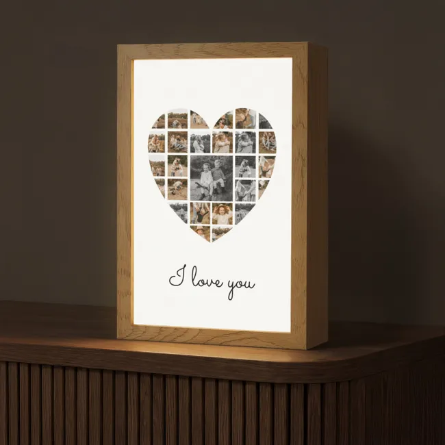 Gepersonaliseerde Lightbox - Hart - Fotocollage