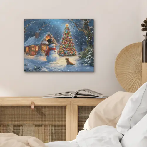 Kerstwonder - Winteravond - Kleurrijk PET vilt klein -sfeer3
