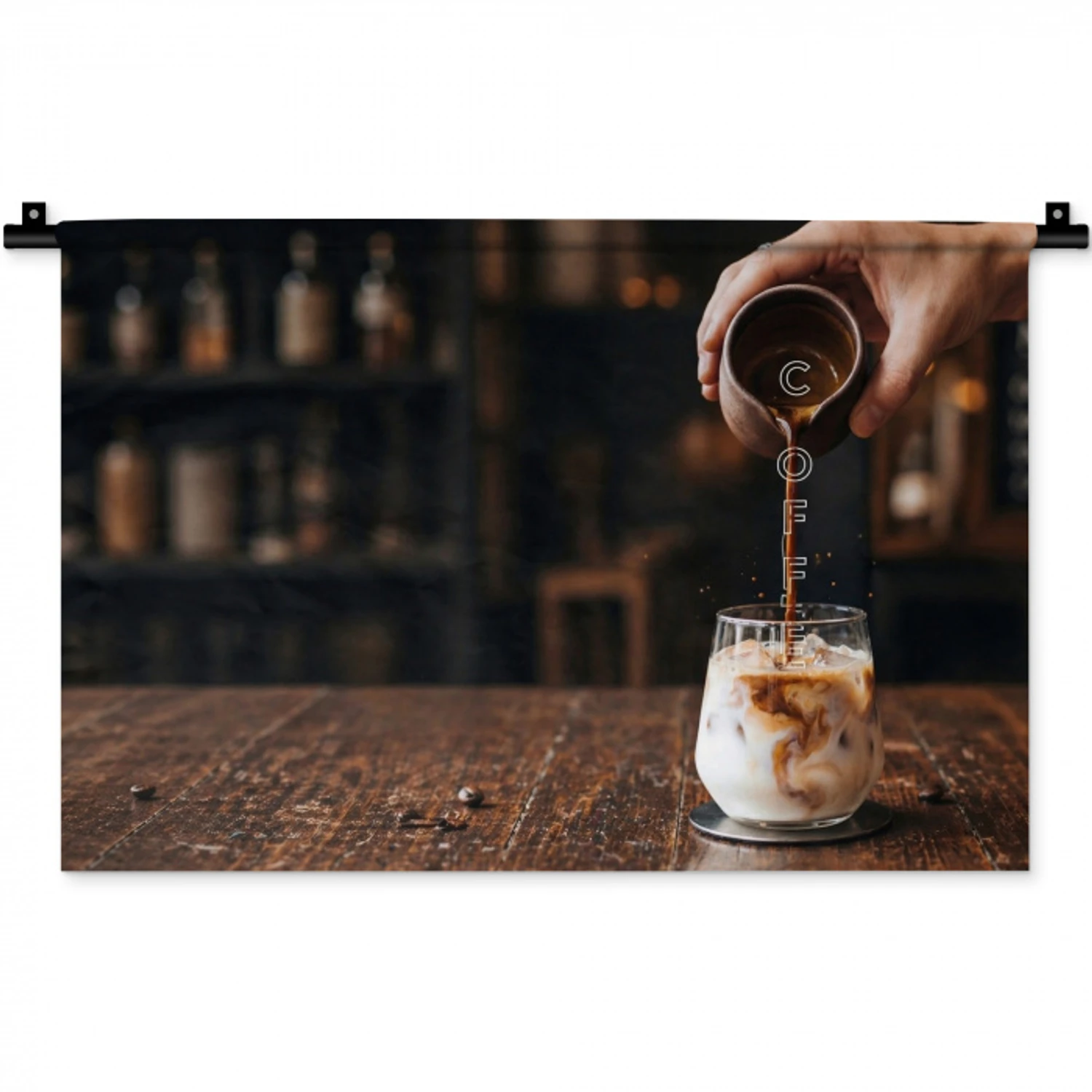 Espresso - Melk - Café Wandkleed katoen klein -zz3d