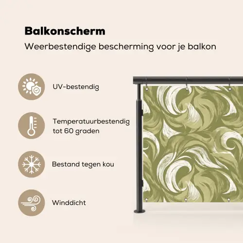 Abstract - Textuur - Groen Balkonbeschermer Duitsland klein 596 -specs_NL