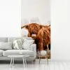 Schotse hooglander - Koe - Dieren - Natuur - Heide fotobehang vinyl groot -woonkamer