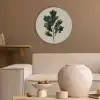 Eikenbladeren - Beige - Groen - Golvende randen Akoestische PET Vilt - Rond klein -sfeer1