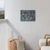 Wereldkaart - Denim - Textiel tuinposter los doek klein -sfeer8