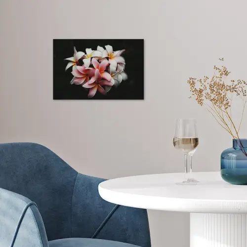 Bloemen - Roze - Zwart - Flora - Botanisch poster papier klein -sfeer3