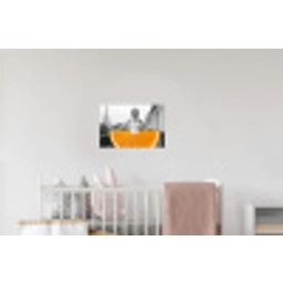 Sinaasappel - Eiffeltoren - Vrouw Muursticker klein -kinderkamer