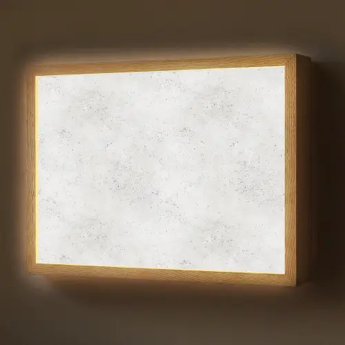 Lichtgrijs - Betonstructuur - Subtiel Light Box met batterij (Wandlamp) middel 907 -z3d_website