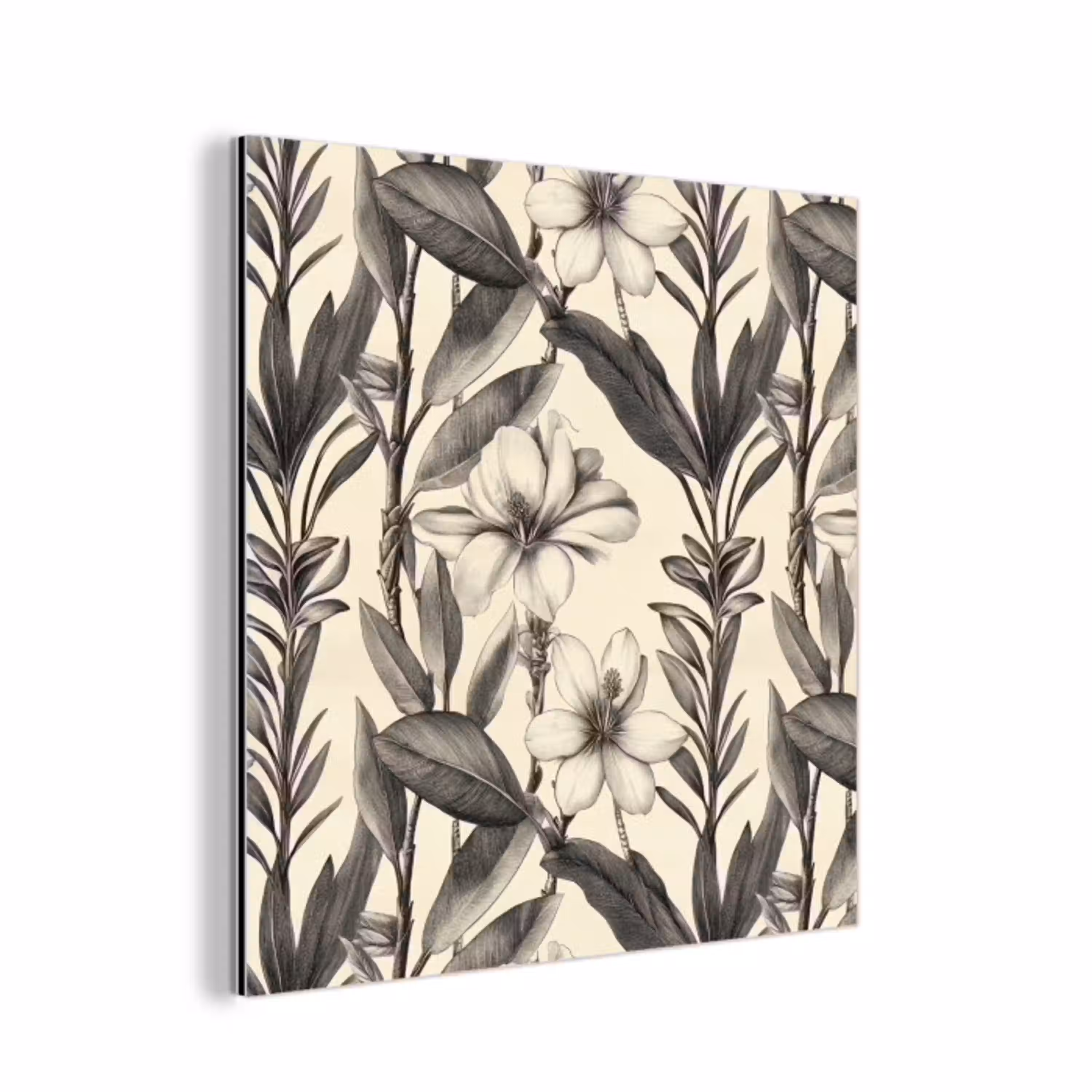 Klassiek - Botanisch - Zwart - Beige aluminium wit klein 46 -3d