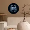 Krab - Delfts blauw - Dieren Wandcirkel behangsticker klein -sfeer1